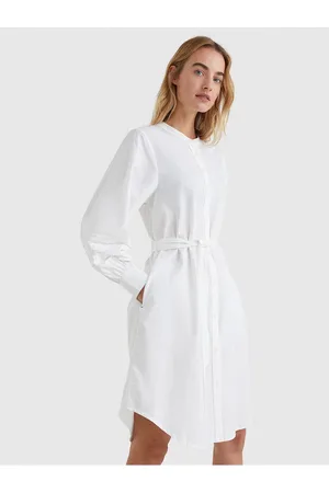 Tommy Hilfiger Bílé dámské košilové šaty - Dámské