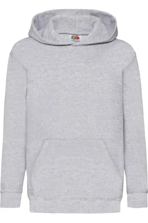 Fruit Of The Loom Šedá dětská mikina s kapucí Classic kangaroo