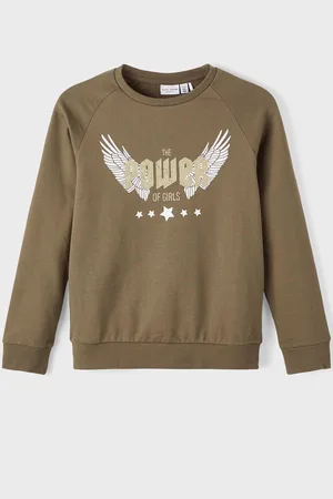 NAME IT Khaki holčičí mikina s potiskem Venus - unisex