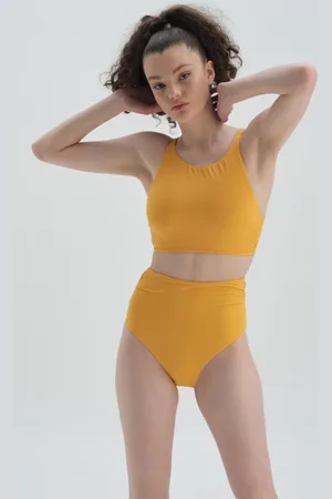 Dagi Yellow Halter Neck Bikini Top