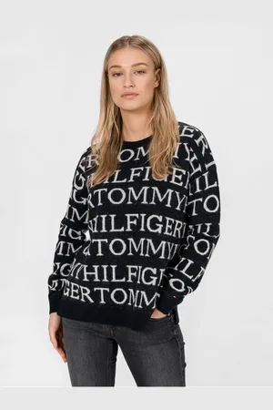 Tommy Hilfiger Černý dámský svetr All-Over - Dámské