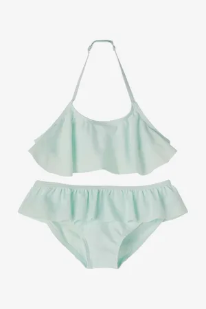 NAME IT Světle zelené holčičí dvoudílné plavky Fini - unisex