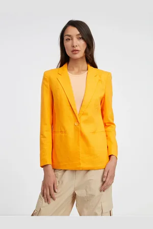 ONLY Oranžové dámské lněné sako Lola-Caro - Dámské