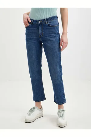 ORSAY Tmavě modré dámské zkrácené straight fit džíny - Dámské