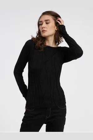 VERO MODA Černé dámské vzorované tričko Gudrun - Dámské