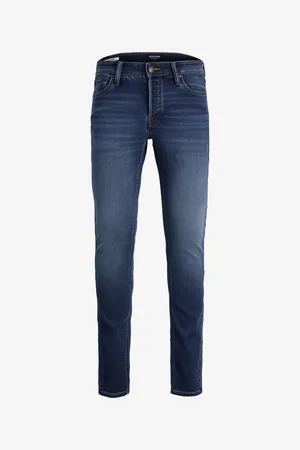 JACK & JONES Tmavě modré pánské slim fit džíny Glenn - Pánské