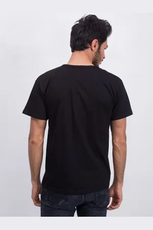 Fashionhunters Černé pánské tričko s povolením
