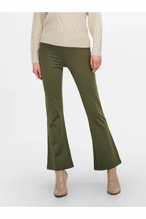 JDY Khaki kalhoty Pretty - Dámské