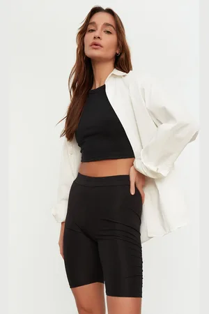 Trendyol Black Ruffle Detailed Knitted Leggings