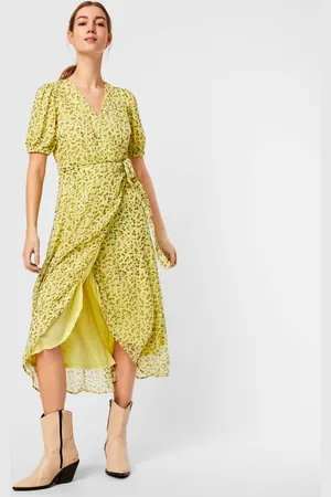 VERO MODA Zelené květované zavinovací maxišaty Ofelia - Dámské