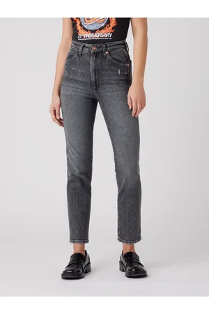 Wrangler Šedé dámské zkrácené straight fit džíny - Dámské