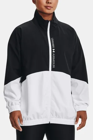 Under Armour Bunda Woven FZ Oversized Jacket-BLK - Dámské