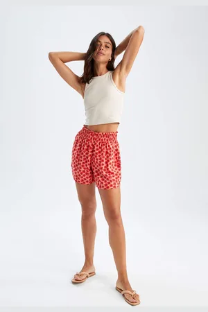 DeFacto Relax Fit Floral Print Viscose Short
