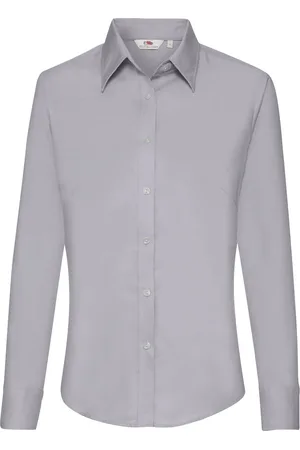 Fruit Of The Loom Grey lady-fit shirt Oxford