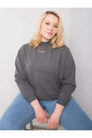 BASIC FEEL GOOD Tmavě melanžová mikina plus velikost basic