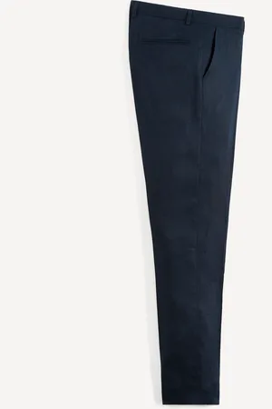 Celio Lněné kalhoty Nonature slim - Pánské