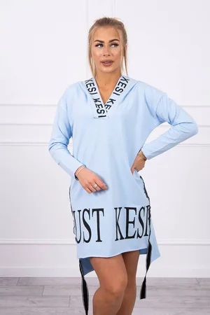 Kesi Šaty s kapucí a modrým potiskem