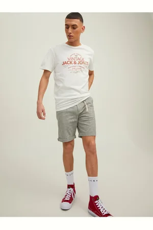 JACK & JONES Světle zelené žíhané chino kraťasy Sky - Pánské