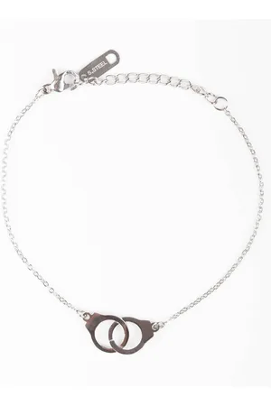 Yups Bracelet on a silver chain decorated with handcuff pendants