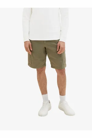 TOM TAILOR Khaki pánské kraťasy s kapsami - Pánské