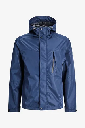 JACK & JONES Tmavě pánská lehká bunda s kapucí Logan - Pánské