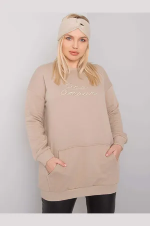 RELEVANCE Béžové klokaní mikiny větší velikosti