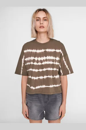 Noisy May Khaki vzorované volné tričko Buster - Dámské