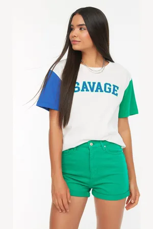 Trendyol Green Denim Shorts