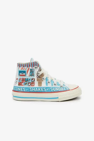 Converse Modro-bílé dětské kotníkové vzorované tenisky Sweet Scoops - Kluci