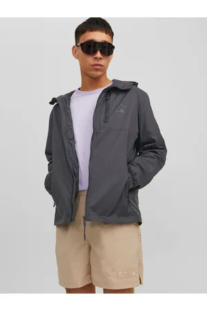 JACK & JONES Černá pánská lehká bunda s kapucí Filo - Pánské