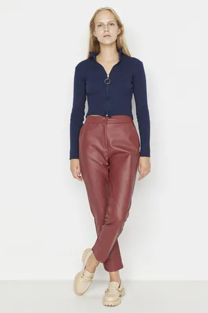 Trendyol Dámské kalhoty Leather