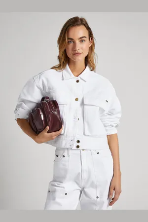 Pepe Jeans Bílá dámská džínová bunda Frankie - Dámské