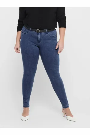 ONLY Modré push up skinny fit džíny CARMAKOMA Thunder - Dámské