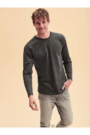 Fruit Of The Loom Valueweight Graphite Dlouhý rukáv Ovoce tkalcovského stavu