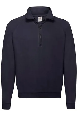 Fruit Of The Loom Granatowa bluza męska Zip Neck Sweat