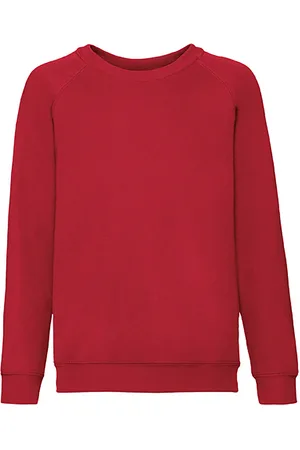 Fruit Of The Loom Červená dětská mikina Raglan Sweat