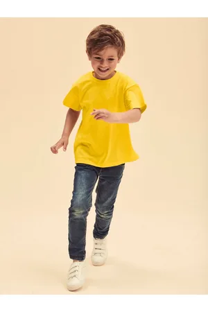 Fruit Of The Loom Yellow Cotton T-shirt