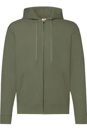 Fruit Of The Loom Olive Zippered Hoodie Classic