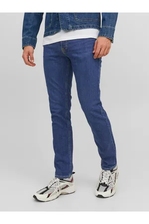 JACK & JONES Modré pánské slim fit džíny Tim - Pánské