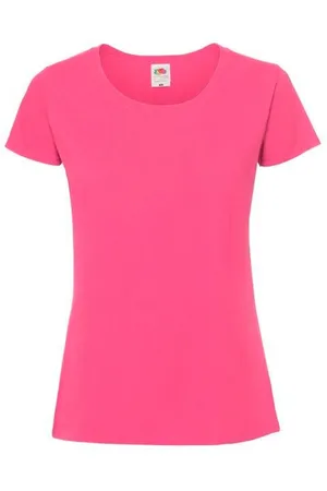 Fruit Of The Loom Pink Iconic 195 Ringspun Premium Premium