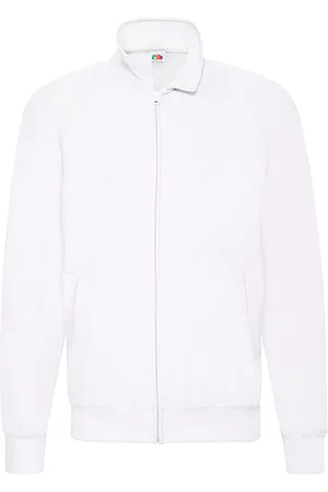 Fruit Of The Loom Biała bluza męska Lightweight Sweat Jacket