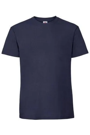Fruit Of The Loom Granatowa koszulka męska Iconic 195 Ringspun Premium
