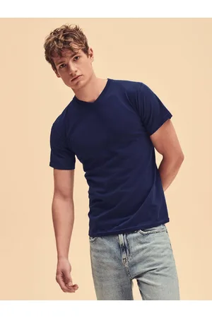 Fruit Of The Loom Granatowa koszulka męska Valueweight V-Neck