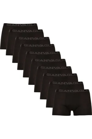 Gianvaglia 10PACK pánské boxerky černé