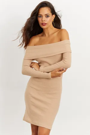 COOL Women Camel Madonna Collar Camisole Dress CG272