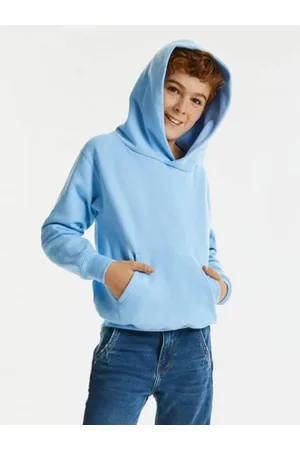 RUSSELL Błękitna bluza dziecięca z kapturem Hooded Sweatshirt