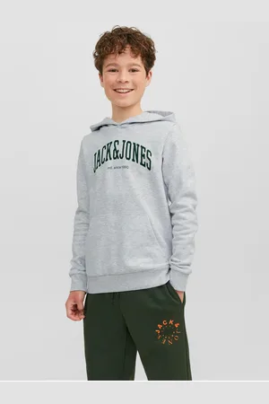 JACK & JONES Světle klučičí žíhaná mikina s kapucí Josh - Kluci
