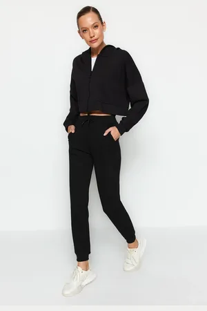 Trendyol Black Stitching Detailed Thick Knitted Sweatpants