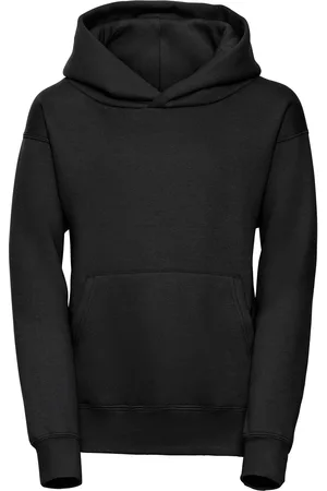 RUSSELL Czarna bluza dziecięca z kapturem Hooded Sweatshirt