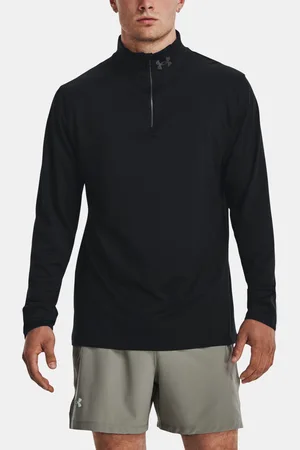 Under Armour Tričko QUALIFIER RUN 1/4 ZIP-BLK - Pánské